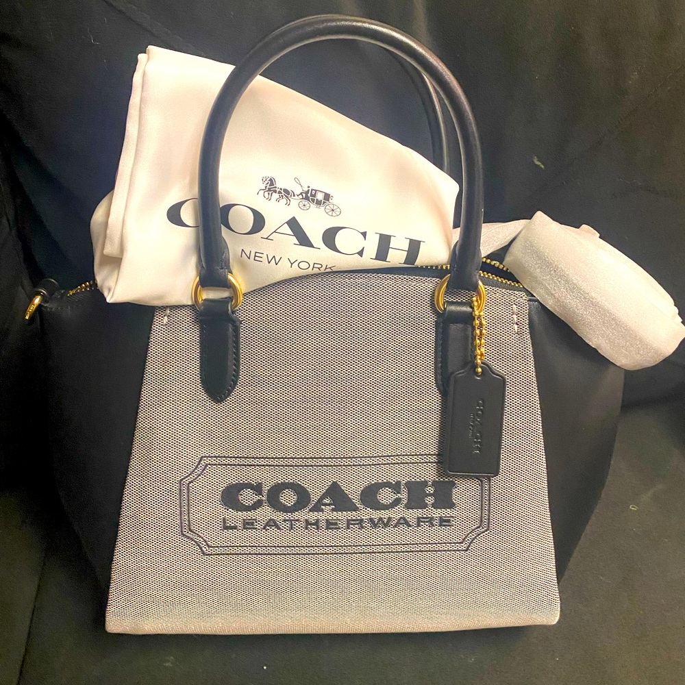Brand new with tags Coach Badge Jacquard Elise Satchel and Crossbody bag.